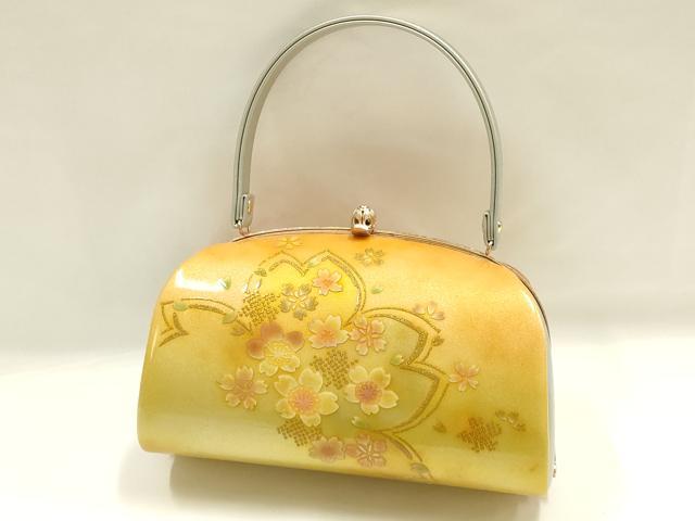 平和屋着物▼和装小物 和装バッグ ハンドバッグ 花柄 桜 金彩 逸品 AABI2208ay