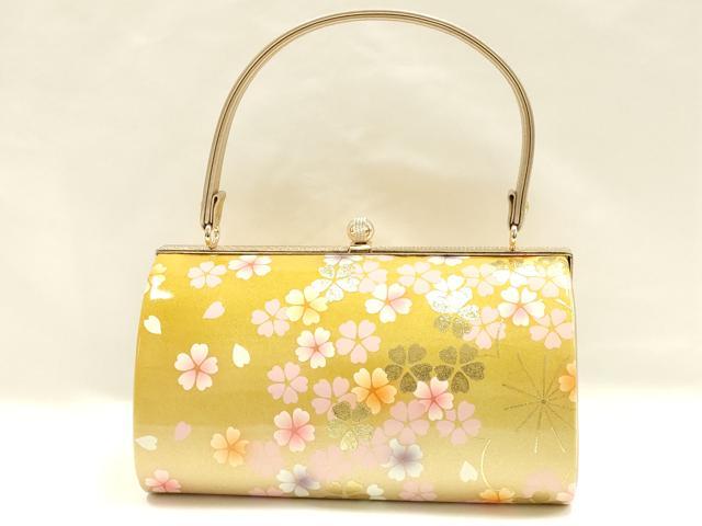 平和屋着物▼和装小物 和装バッグ ハンドバッグ 花柄 金彩 逸品 AABI2211ay