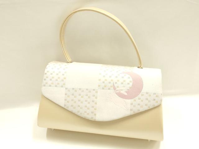 平和屋着物▼和装小物 和装バッグ ハンドバッグ 月兎 マグネット式 逸品 AABI2231ay