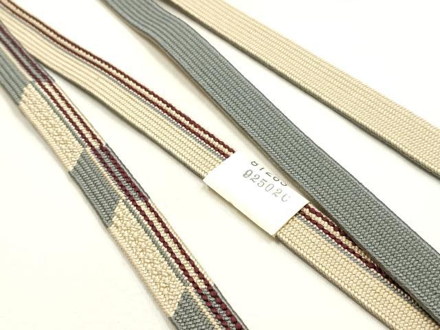 平和屋本店●和装小物 帯締め・帯揚げセット 高麗組 よろけ縞 金糸 逸品 未使用 AABI2249ay
