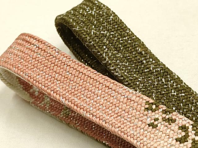 平和屋本店●和装小物 帯締め・帯揚げセット 高麗組 市松模様 大小霰 金銀糸 正絹 逸品 未使用 AABI2252ay