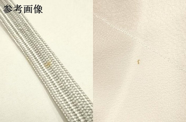 平和屋本店●和装小物 帯締め・帯揚げセット 変わり高麗組 金糸 暈し染め 逸品 未使用 AABI2262ay