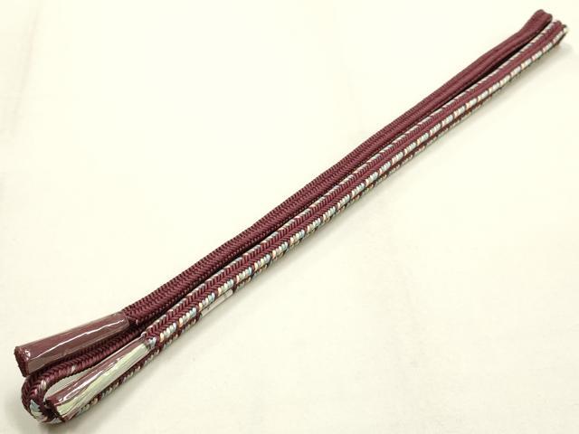 平和屋本店●和装小物 帯締め・帯揚げセット 冠組 花唐草 逸品 未使用 AABI2264ay