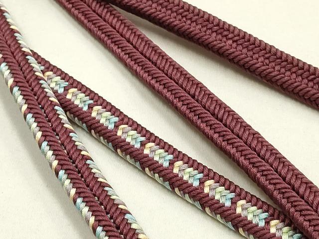 平和屋本店●和装小物 帯締め・帯揚げセット 冠組 花唐草 逸品 未使用 AABI2264ay