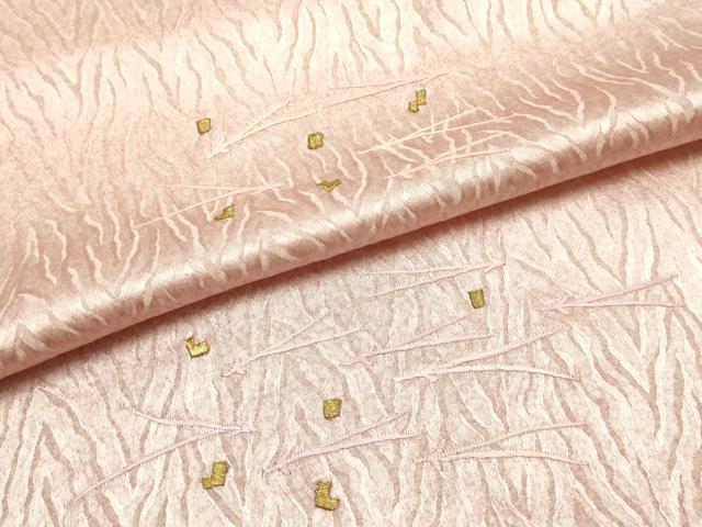 平和屋本店●和装小物 帯締め・帯揚げセット 高麗組 刺繍 松葉 金糸 暈し染め 逸品 未使用 AABI2272ay