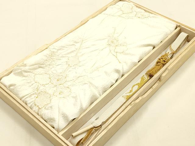 平和屋本店●和装小物 帯締め・帯揚げセット 礼装用 高麗組 綾出し 柄絞り 枝花文 金糸 金彩 亀房付き 逸品 未使用 AABI2275ay