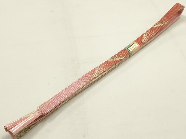平和屋本店●和装小物 帯締め・帯揚げセット 高麗組 流水花文 金糸 金彩 暈し染め 逸品 未使用 AABI2278ay