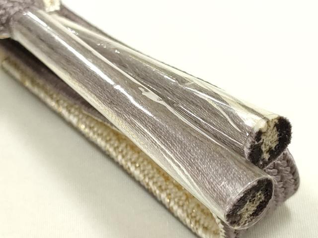 平和屋本店●和装小物 帯締め・帯揚げセット 高麗組 大小霰 暈し染め 金糸 正絹 逸品 未使用品あり AABI2284ay