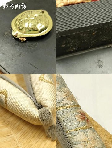平和屋着物●和装小物 下駄 畳表 扇面花文 金糸 金彩 鼻緒帯地使用 逸品 AABI2303ay