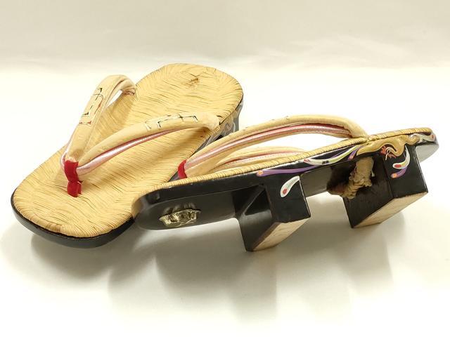平和屋着物●和装小物 下駄 畳表 飛鳥 金彩 逸品 AABI2304ay