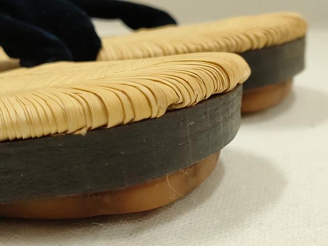 平和屋着物●男性 和装小物 雪駄 畳表 鼻緒:紺色 逸品 AABI2312ay
