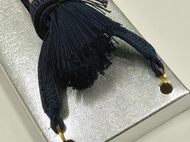 平和屋着物▼男性 和装小物 羽織紐3点 平組 青色系 切り房・撚り房 正絹 逸品 未使用 AABI2328ay