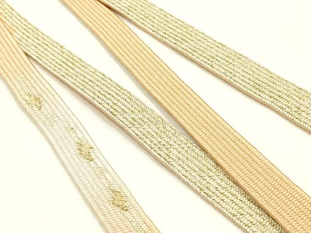 平和屋着物●和装小物 帯締め・帯揚げセット 高麗組 暈し 金糸 柄絞り 七宝繋ぎ 正絹 逸品 未使用 AABI2383ay