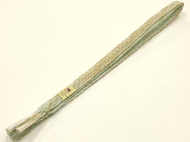 平和屋着物*夏物 和装小物 帯締め・帯揚げセット 平組 レース組 金糸 幾何学模様 銀彩 暈し染め 逸品 未使用 AABI2392ay