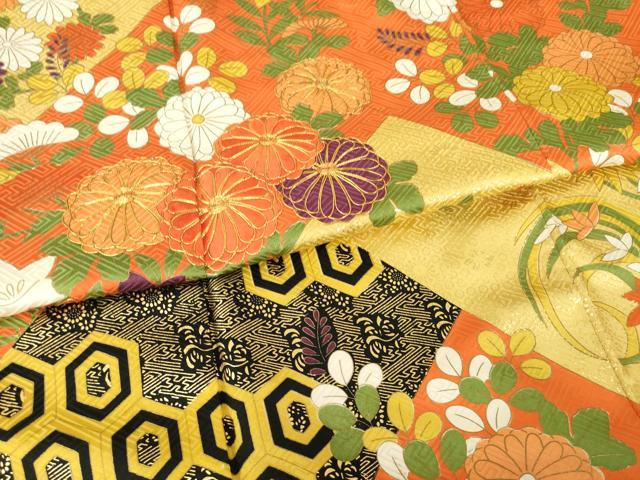 平和屋着物●豪華振袖 駒刺繍 吉祥花文 金彩 正絹 逸品 AABI2402ck