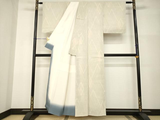 平和屋着物●本塩沢 菱文 亀甲絣 正絹 逸品 AABI2404ck