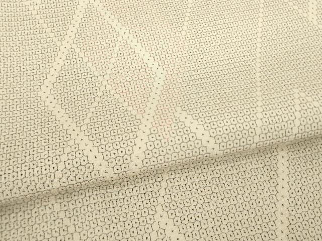 平和屋着物●本塩沢 菱文 亀甲絣 正絹 逸品 AABI2404ck