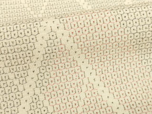 平和屋着物●本塩沢 菱文 亀甲絣 正絹 逸品 AABI2404ck