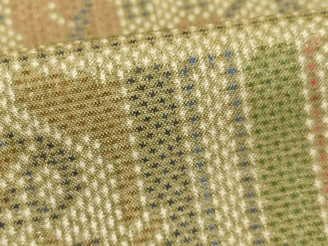 平和屋着物●本場大島紬 一元絣 糸巻き花文 正絹 逸品 AABI2407ck