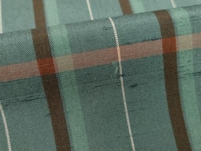 平和屋着物●上質な紬 格子 正絹 逸品 AABI2409ck