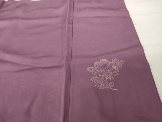 平和屋着物●上質な色無地 鳳凰花地紋 似せ紫色 正絹 逸品 AABI2410ck