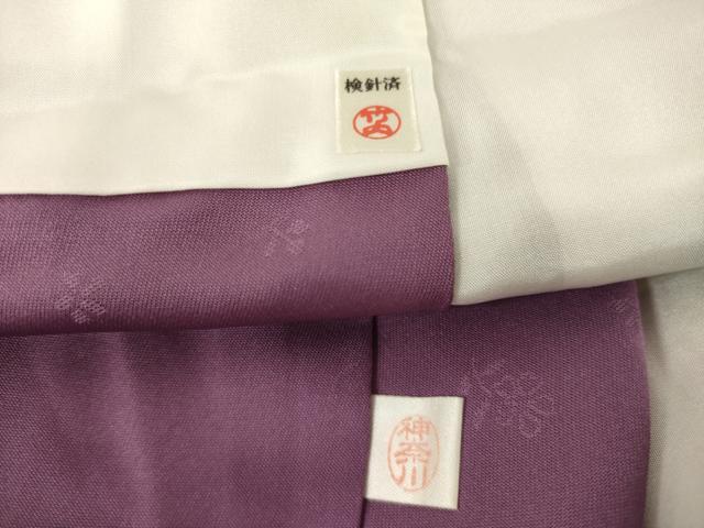 平和屋着物●上質な色無地 鳳凰花地紋 似せ紫色 正絹 逸品 AABI2410ck