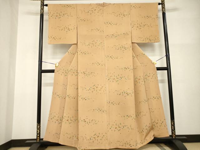 平和屋着物●上質な小紋 玩具文 鬼しぼ縮緬 正絹 逸品 AABI2412ck