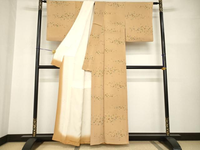 平和屋着物●上質な小紋 玩具文 鬼しぼ縮緬 正絹 逸品 AABI2412ck