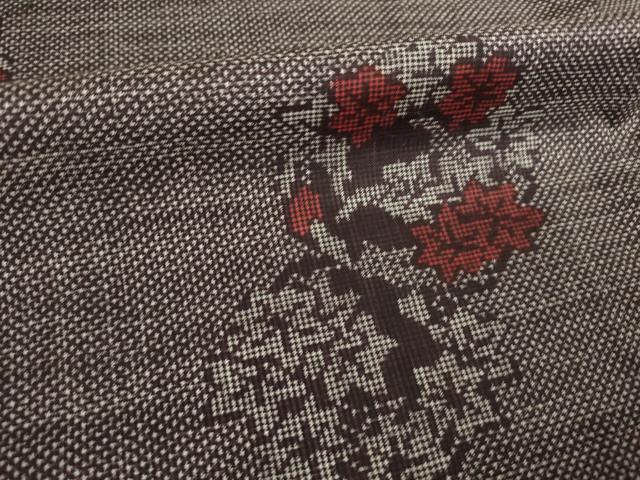 平和屋着物●本場大島紬 一元絣 花丸文 正絹 逸品 AABI2413ck
