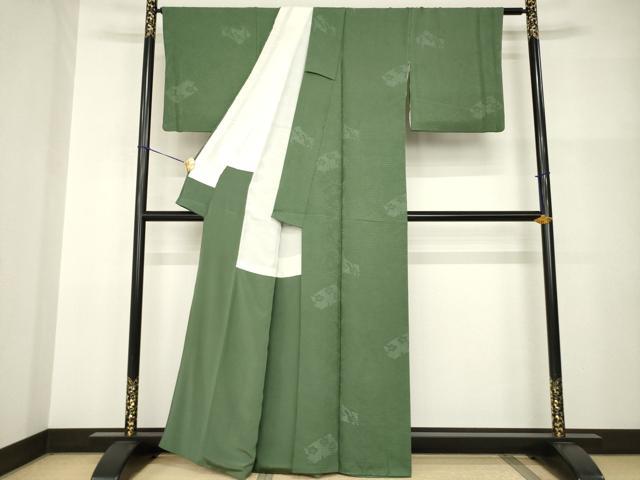 平和屋着物●上質な小紋 幾何学花文 正絹 逸品 AABI2425ck