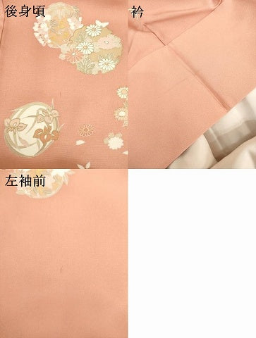 平和屋着物●訪問着 友禅 駒刺繍 雪輪花丸文 暈し染め 金彩 正絹 逸品 AABI2426ck