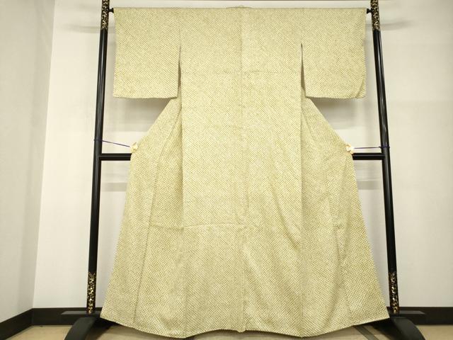 平和屋着物●大変加工の良い総絞り小紋 正絹 逸品 AABI2428ck