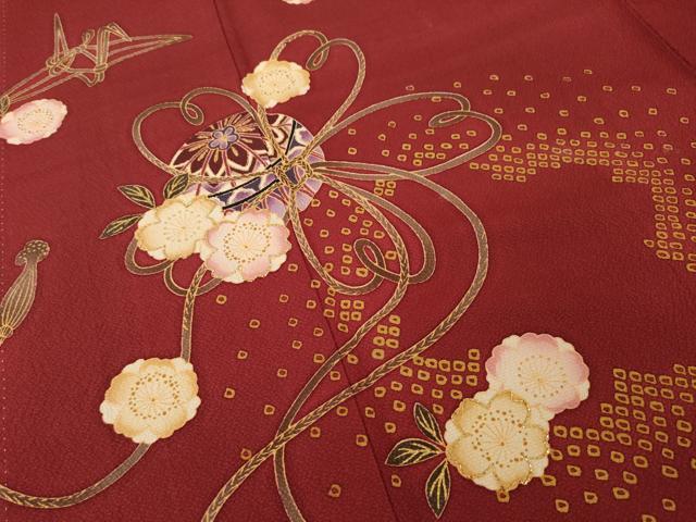 平和屋着物●豪華振袖 刺繍 花鞠文 金糸 正絹 逸品 AABI2435ck