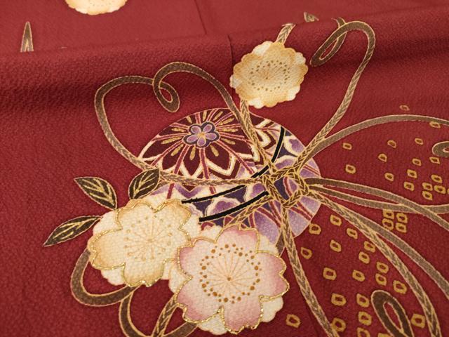 平和屋着物●豪華振袖 刺繍 花鞠文 金糸 正絹 逸品 AABI2435ck