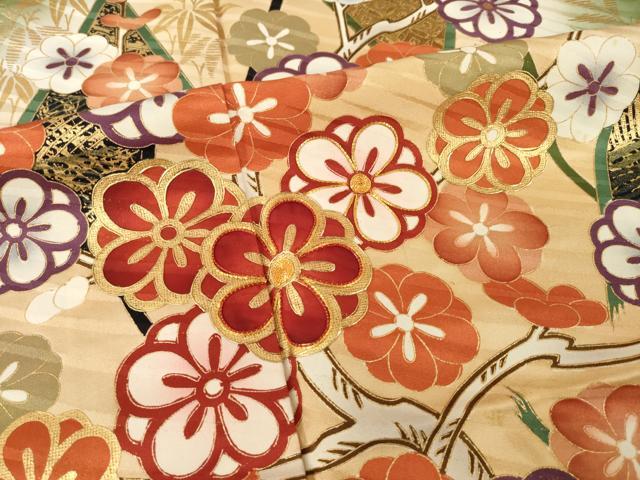 平和屋着物●豪華振袖 作家物 駒刺繍 花籬文 金彩 正絹 逸品 AABI2438ck