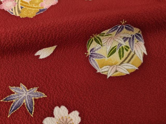 平和屋着物●豪華振袖 花丸文 暈し染め 正絹 逸品 AABI2439ck