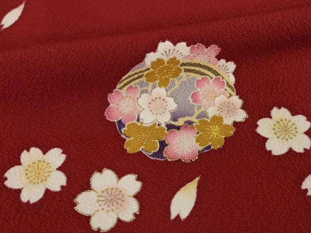 平和屋着物●豪華振袖 花丸文 暈し染め 正絹 逸品 AABI2439ck