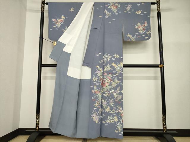 平和屋着物●訪問着 草花文 正絹 逸品 AABI2441ck