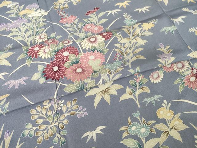 平和屋着物●訪問着 草花文 正絹 逸品 AABI2441ck