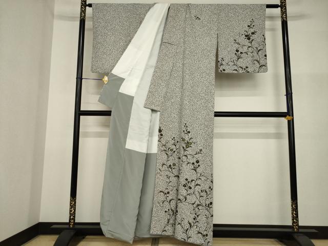 平和屋着物●訪問着 玉蟲 花唐草文 たたき染め 金彩 正絹 逸品 AABI2447ck