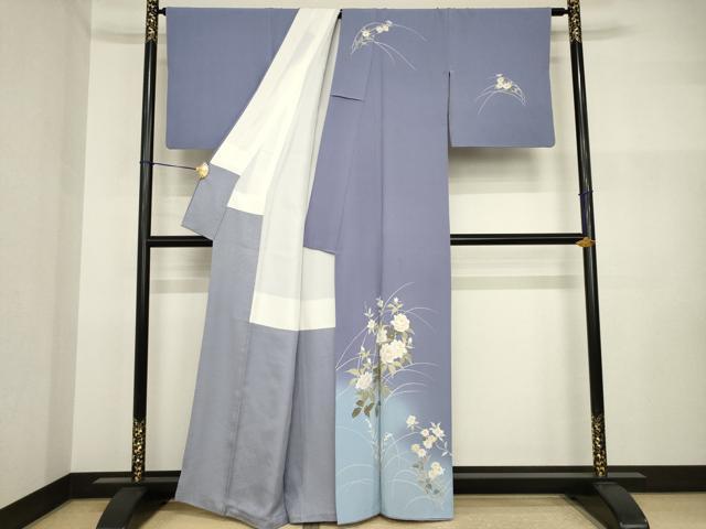 平和屋着物●訪問着 草花文 暈し染め 正絹 逸品 AABI2452ck