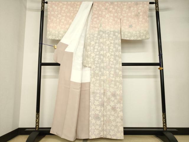 平和屋着物●訪問着 刺繍 葡萄蔦草文 暈し染め 正絹 逸品 AABI2464ck