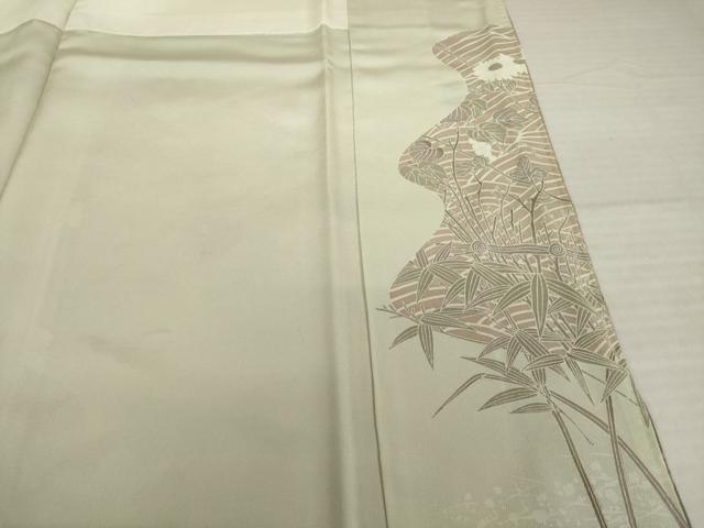 平和屋着物●訪問着 友禅 片輪車枝花文 暈し染め 金彩 正絹 逸品 AABI2468ck