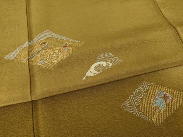 平和屋着物●訪問着 刺繍 玩具文 金銀彩 正絹 逸品 AABI2475ck