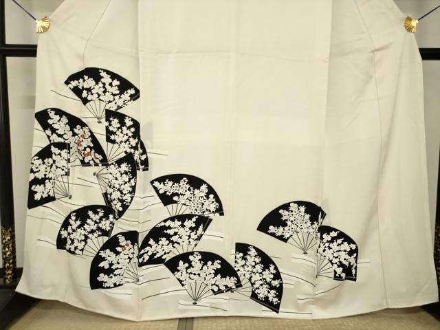 平和屋着物●訪問着 扇面花文 正絹 逸品 AABI2476ck
