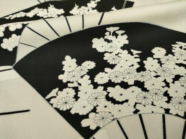 平和屋着物●訪問着 扇面花文 正絹 逸品 AABI2476ck