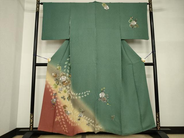 平和屋着物●訪問着 辻が花 暈し染 金彩 正絹 逸品 AABI2478ck