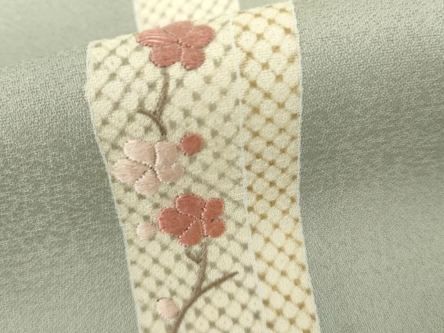 平和屋着物●訪問着 刺繍 短冊草花文 金糸 正絹 逸品 AABI2481cs