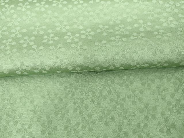 平和屋着物●上質な色無地 舞花地紋 若緑色 正絹 逸品 AABI2482cs