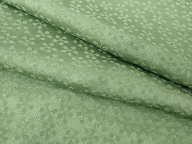 平和屋着物●上質な色無地 舞花地紋 若緑色 正絹 逸品 AABI2482cs